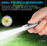 LuminaX Mini Pocket Size Tactical Flashlight Powerful 400 Lumens Rechargeable Magnetic Nano