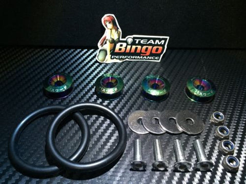 Bumper Quick Release Kit Fastener Fender Guard Clips ( NEO CHROME ) JDM DRIFT