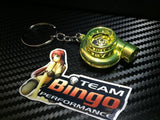 Electronic Spinning Turbo key Ring Chain with LED & Sound Chrome Gold JDM Gift