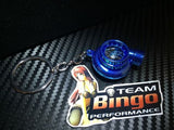 Electronic Spinning Turbo key Ring Chain with LED & Sound Chrome Blue JDM Gift
