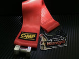 OMP Tow Strap ( RED ) 8mm & 14mm Mounting Holes JDM Race Rally Drift