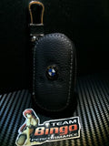 Leather Car Key Remote key Fob Case Holder key Ring / Chain Euro BMW