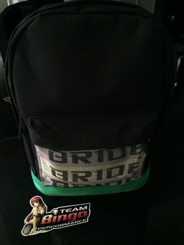 BRIDE Harness Canvas Back Pack School Gym JDM Bag Harness Green straps