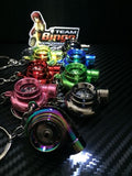 Electronic Spinning Turbo key Ring Chain with LED & Sound Neo Chrome JDM Gift