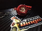 Electronic Spinning Turbo key Ring Chain with LED & Sound Chrome Red JDM Gift