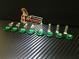 Fender Washers / Bolts ( GREEN ) 8 pack M6 Countersunk Screws JDM