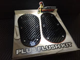 D1 SANKO Carbon Fiber Bonnet Pin Set Flush Mount Hood Latch Lock Kit Motorsport Race Rally Drift