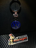 Volkswagen VW Polished Metal Car Keyring Chains Car Logo Badge Key Ring ( BLUE )