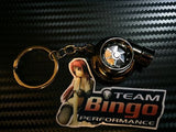 Electronic Spinning Turbo key Ring / Chain with LED & Sound ( BLACK ) JDM Gift