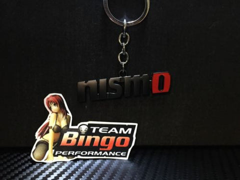 NISMO Nissan Polished Metal Car Keyring Chains Car Logo Badge Key Ring JDM Black
