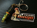 TEIN Style Coilover Suspension Adjustable Damper Key Ring / Chain Green & Gold
