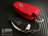 Mercedes Benz & AMG Perfect Fit RED Leather Key Case Key Fob Holder AUD Stock