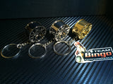 Work Emotions Wheel Key Chain Key Ring Bag Hanger Chrome Finish