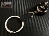 Spinning Turbo Whistle Key Chain / Key Ring Chrome & Chrome Black