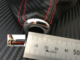Universal Gear Shifter Boot Black Red Stitch Leather, Suede or Carbon Fiber