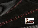 Universal Gear Shifter Boot Black Red Stitch Leather, Suede or Carbon Fiber