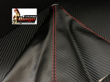 Universal Gear Shifter Boot Black Red Stitch Leather, Suede or Carbon Fiber