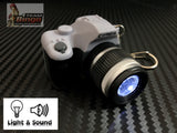 DSLR Camera Key Ring With LED Flash & 3 Burst Sound Green, Black & Grey