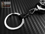Spinning Turbo Whistle Key Chain / Key Ring Chrome & Chrome Black