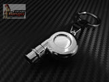 Spinning Turbo Whistle Key Chain / Key Ring Chrome & Chrome Black
